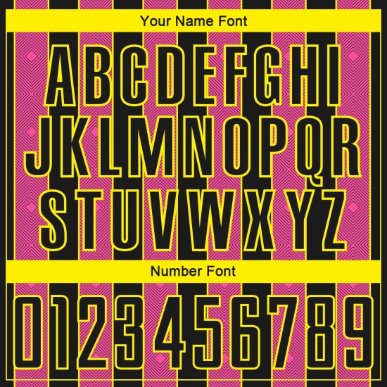 Yellow Sports Soccer Sublimation Custom Line Black Jersey Pink-Light Pinstripe Uniform