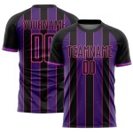 Purple-Pink Uniform Custom Sports Black Line Jersey Soccer Pinstripe Sublimation