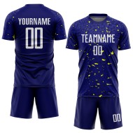 Custom Sublimation Navy Uniform Jersey Soccer White-Gold