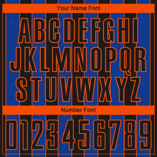 Blue-Orange Sublimation Uniform Thunder Jersey Pinstripe Sports Black Soccer Line Custom