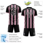 Line Sublimation Black Jersey Light Uniform Custom Pinstripe Pink-White Soccer Sports