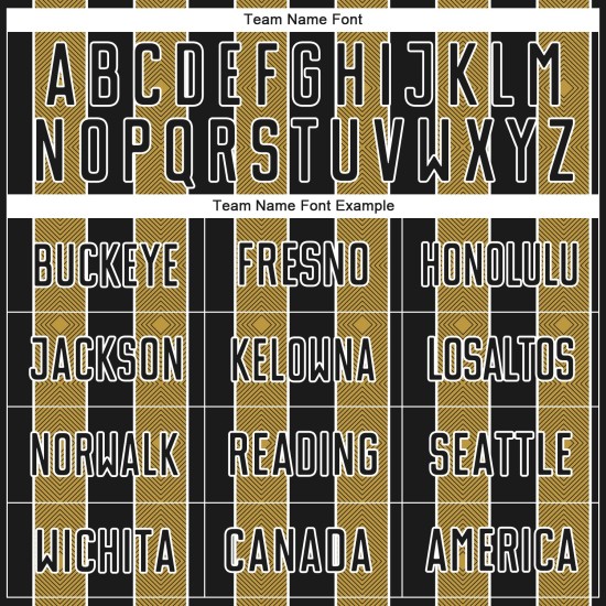 Old Custom Pinstripe Black Sports Soccer Sublimation Gold-White Line Uniform Jersey