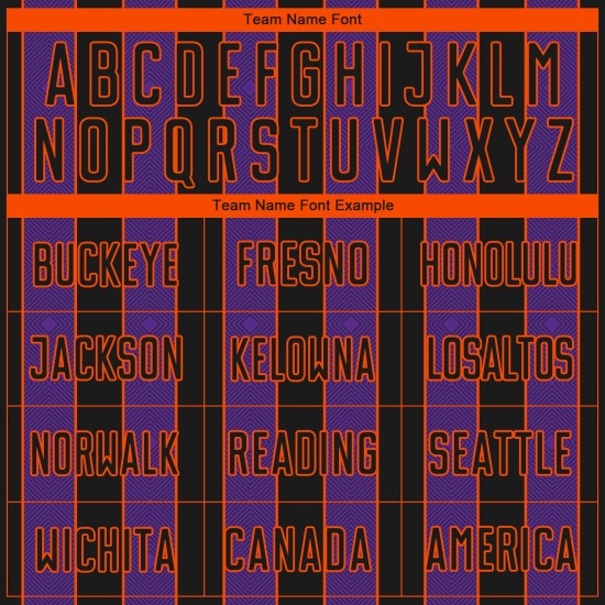 Sublimation Line Sports Black Pinstripe Uniform Soccer Custom Jersey Purple-Orange