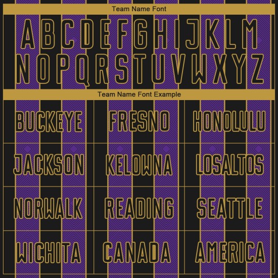 Line Sublimation Pinstripe Gold Custom Sports Soccer Jersey Purple-Old Black Uniform