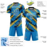Jersey Blue Powder Soccer Yellow-White Sublimation Custom Uniform