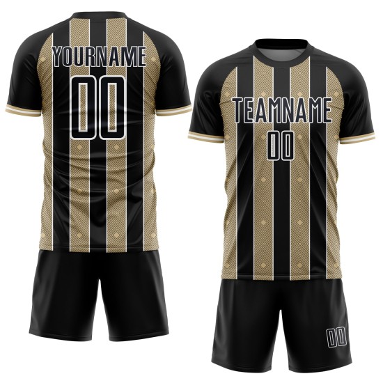 Sports Custom Pinstripe Uniform Gold-White Jersey Soccer Vegas Sublimation Line Black