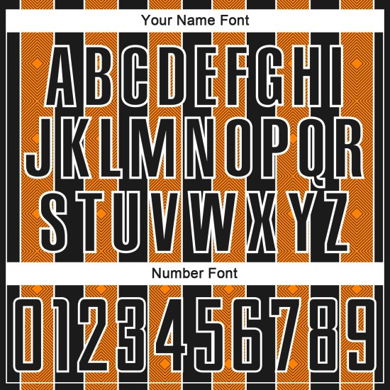 Pinstripe Bay Custom Orange-White Uniform Line Sublimation Soccer Sports Jersey Black