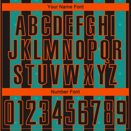 Black Soccer Aqua-Orange Sublimation Uniform Custom Line Sports Jersey Pinstripe