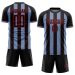 Sports Line Custom Jersey Black Pinstripe Blue-Red Light Uniform Soccer Sublimation