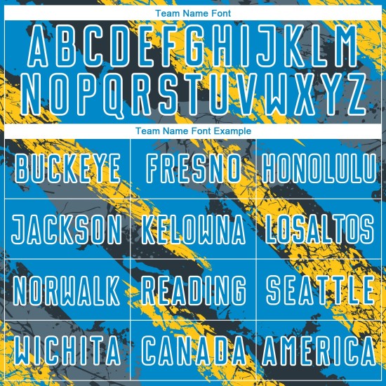 Jersey Blue Powder Soccer Yellow-White Sublimation Custom Uniform