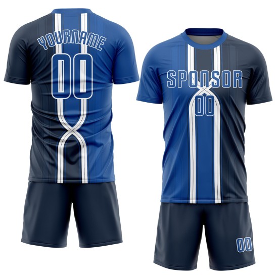Uniform Jersey Royal-White Sublimation Soccer Custom Navy