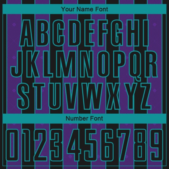 Sports Uniform Jersey Black Custom Soccer Pinstripe Line Sublimation Purple-Teal Sports Uniform Jersey Black Custom Soccer Pinstripe Line Sublimation Purple-Teal