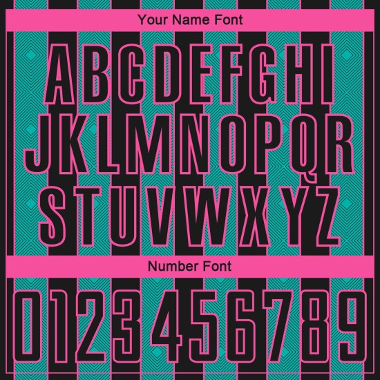 Aqua-Pink Black Jersey Custom Line Pinstripe Sublimation Soccer Uniform Sports