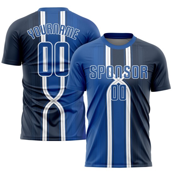 Uniform Jersey Royal-White Sublimation Soccer Custom Navy