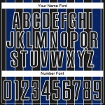 Black Uniform Royal-White Soccer Sports Custom Line Pinstripe Sublimation Jersey