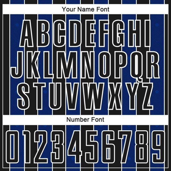 Black Uniform Royal-White Soccer Sports Custom Line Pinstripe Sublimation Jersey