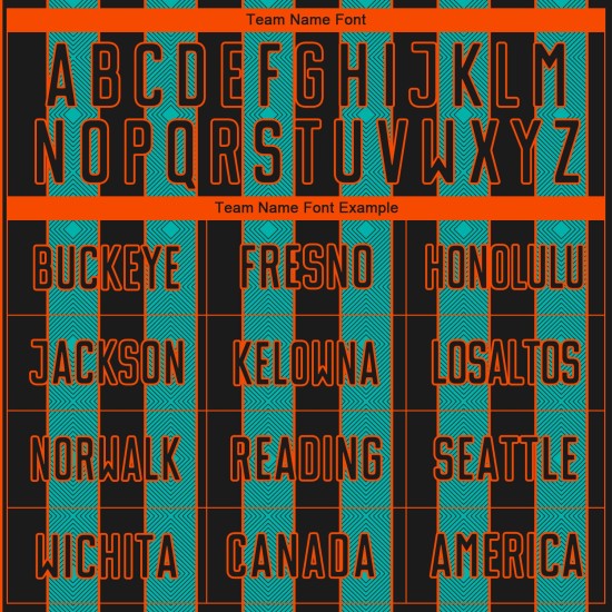 Black Soccer Aqua-Orange Sublimation Uniform Custom Line Sports Jersey Pinstripe