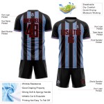 Sports Line Custom Jersey Black Pinstripe Blue-Red Light Uniform Soccer Sublimation