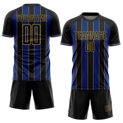 Black Jersey Gold Royal-Old Uniform Pinstripe Sublimation Sports Custom Soccer Line