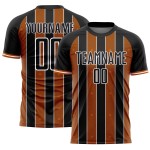 Custom Uniform Soccer Jersey Texas Pinstripe Sports Orange-White Line Black Sublimation