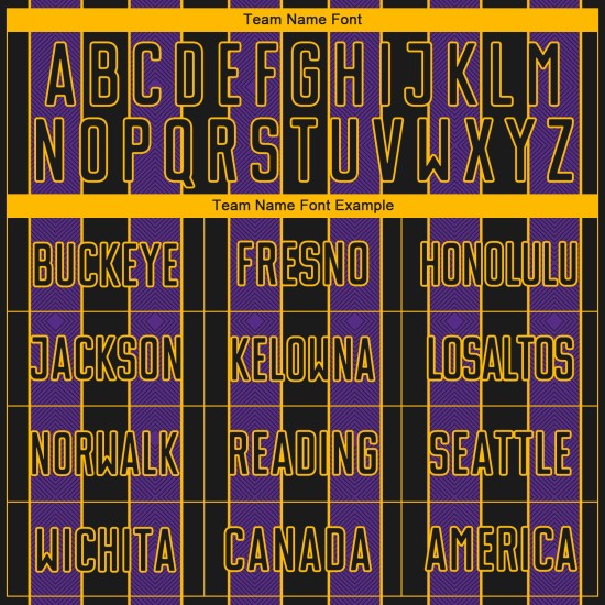 Sublimation Soccer Custom Purple-Gold Sports Line Black Uniform Jersey Pinstripe