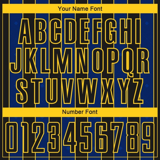 Pinstripe Royal-Yellow Jersey Sports Custom Soccer Line Uniform Sublimation Black