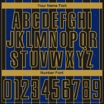 Black Jersey Gold Royal-Old Uniform Pinstripe Sublimation Sports Custom Soccer Line