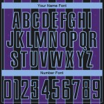 Sublimation Sports Jersey Soccer Uniform Pinstripe Blue Line Purple-Light Custom Black Sublimation Sports Jersey Soccer Uniform Pinstripe Blue Line Purple-Light Custom Black