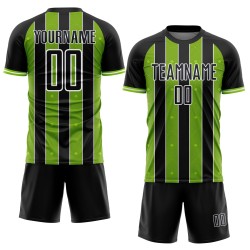 Line Uniform Green-White Custom Jersey Black Pinstripe Soccer Sublimation Neon Sports