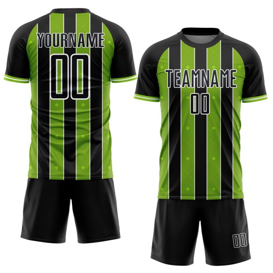 Line Uniform Green-White Custom Jersey Black Pinstripe Soccer Sublimation Neon Sports