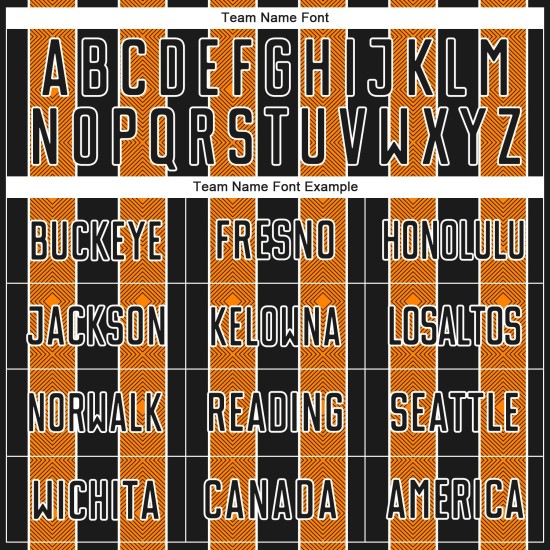 Pinstripe Bay Custom Orange-White Uniform Line Sublimation Soccer Sports Jersey Black