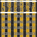 Uniform Sublimation Black Line Soccer Sports Custom Pinstripe Gold-White Jersey