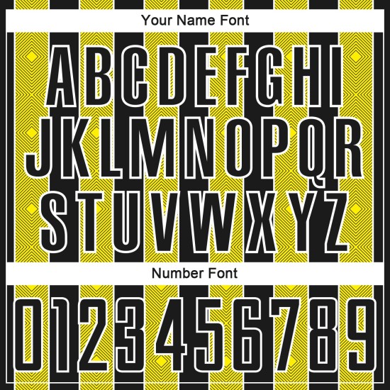 Custom Yellow-White Line Uniform Sublimation Light Black Pinstripe Sports Jersey Soccer