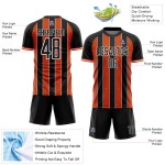 Uniform Soccer Pinstripe Jersey Orange-White Custom Line Black Sports Sublimation