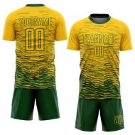 Custom Jersey Uniform Yellow Green Sublimation Soccer