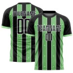 Jersey Green-White Uniform Pinstripe Sublimation Soccer Line Pea Black Sports Custom