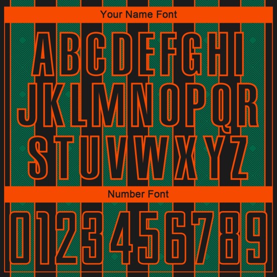 Custom Black Line Green-Orange Soccer Jersey Pinstripe Uniform Sports Kelly Sublimation