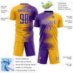 Custom Soccer Jersey Uniform Purple-White Gold Arrow Gradient Sublimation