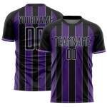Jersey Sublimation Sports Custom Uniform Purple-Gray Line Black Soccer Pinstripe