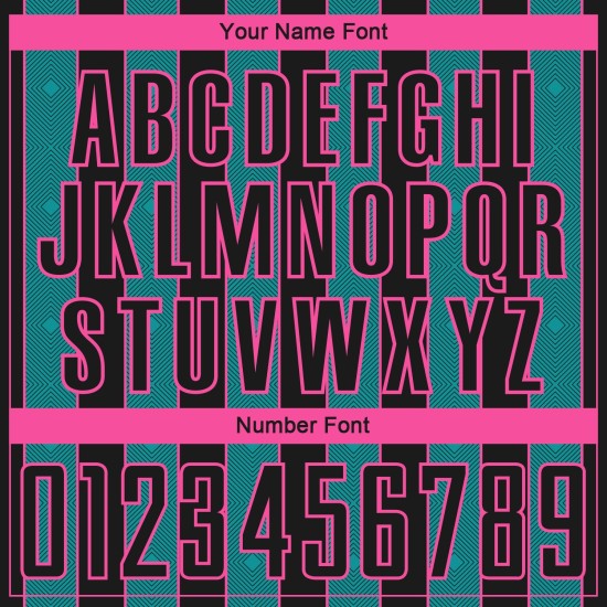 Sublimation Uniform Jersey Custom Sports Pinstripe Black Teal-Pink Soccer Line