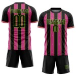 Line Uniform Jersey Black Soccer Custom Pink-Neon Pinstripe Sports Green Sublimation