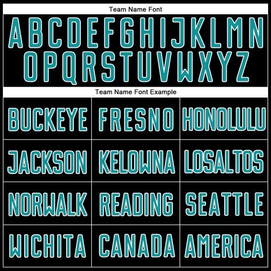 Black Sublimation Uniform Jersey Teal-White Soccer Fashion Split Custom