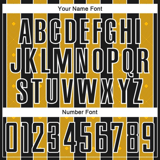 Uniform Sublimation Black Line Soccer Sports Custom Pinstripe Gold-White Jersey
