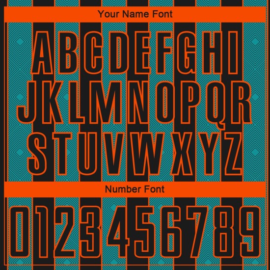 Teal-Orange Soccer Jersey Custom Black Pinstripe Sublimation Uniform Sports Line