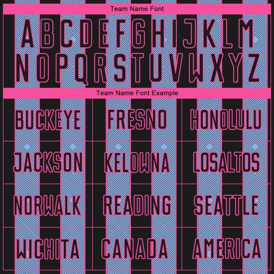 Soccer Line Black Uniform Blue-Pink Jersey Sublimation Custom Pinstripe Light Sports