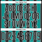 Jersey Soccer Pinstripe Aqua-White Black Sports Custom Sublimation Line Uniform