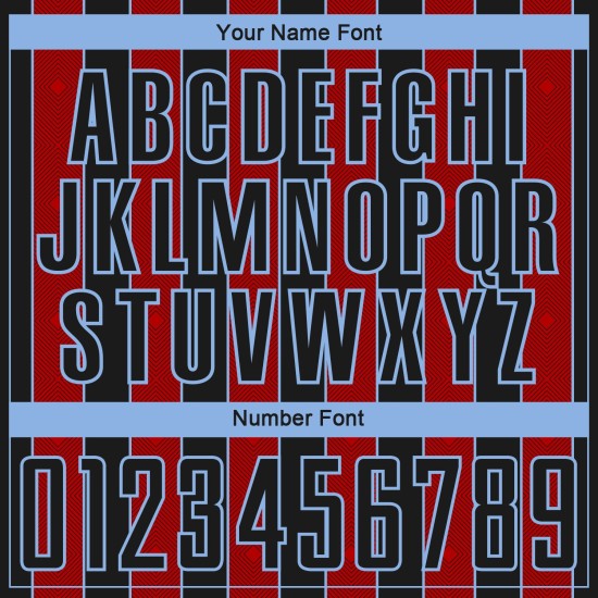 Black Sublimation Jersey Soccer Pinstripe Uniform Line Sports Red-Light Custom Blue