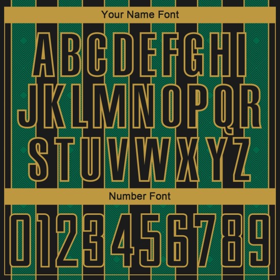 Uniform Gold Kelly Green-Old Jersey Black Custom Sublimation Line Sports Soccer Pinstripe