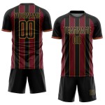 Crimson-Old Jersey Line Uniform Sports Black Custom Soccer Gold Sublimation Pinstripe