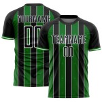 Soccer Pinstripe Line Jersey Sports Green-White Grass Custom Sublimation Black Uniform